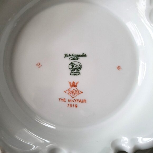 Vtg Hutschenreuther Selb Pasco MayFair 7619 Pedestal Serving Bowl / Fruit Bowl - Picture 3 of 10